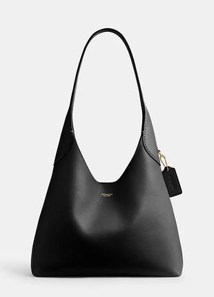 Шкіряна сумка шопер coach brooklyn shoulder bag 28 колір чорний cu068