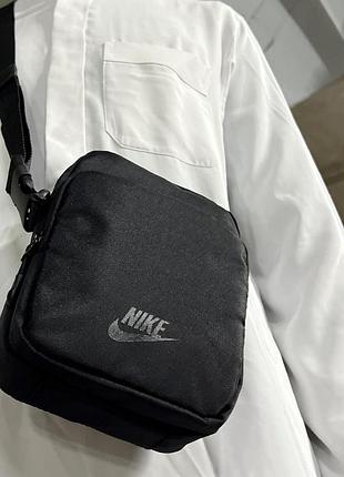 Борсетка черная nike, сумка спорт через плечо найк 3