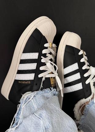 Зимние кроссовки adidas superstar black/white vintage
winter fur❄️ хутро