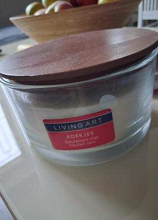 Ароматическая свеча living art с деревянной фитной (немечевина), б/в