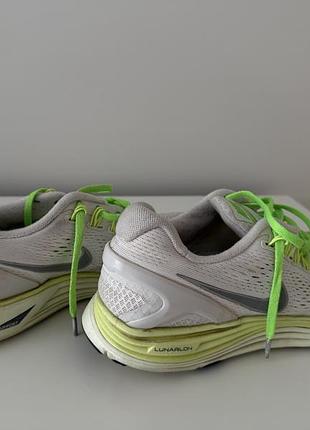 Кросівки nike lunarglide 4 сірі з салатовим