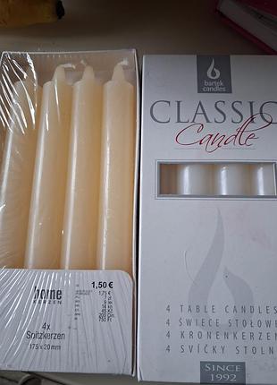 Свечи столовые конусные classic candle (немеча/полща) - 2 упаковки (8 шт.)