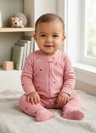 Хлопковый человечек комбинезон слип 9м 72 см картерс для девочки carter's