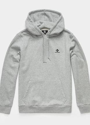 Худі сіре з капюшоном на флісі оверсайз converse