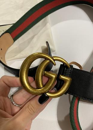 Ремінь gucci web & double g buckle 5