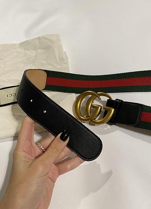 Ремінь gucci web & double g buckle 3