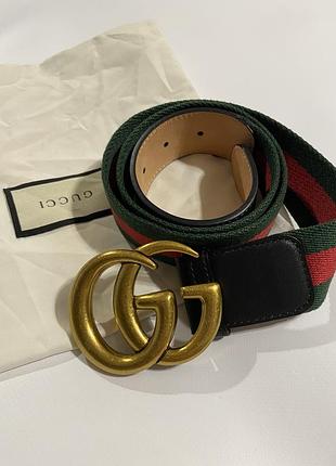 Ремінь gucci web & double g buckle