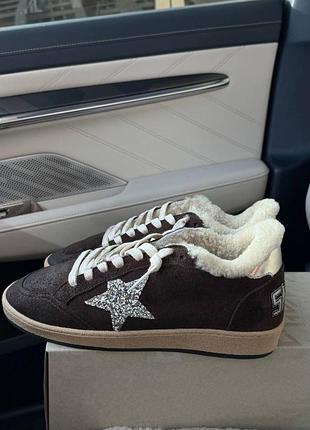 Кеди зимові   жіночі ggdb golden goose голден хутряні балстар ballstar