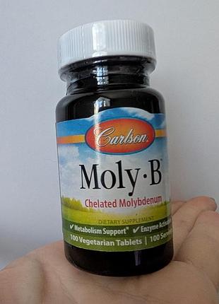 Біологічно активні речовини carlson moly-b chelated molybdenum 100 vegetarian tablets