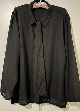 Шикарная блузка с галстуком бантом  xl-xxl