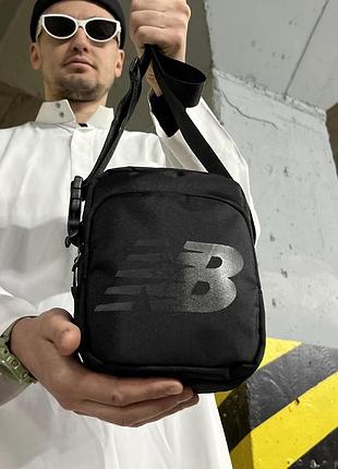 Сумка через плече new balance, барсетка чорна нью беланс, сумка маленька