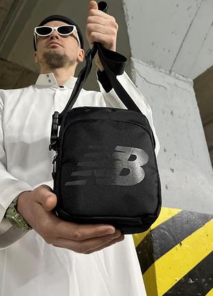 Сумка через плече new balance, барсетка чорна нью беланс, сумка маленька 3