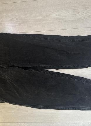 Чорні джинси bershka балони / моми з резинкою на талії