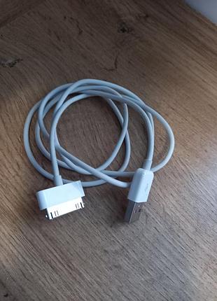 Зображений білий кабель apple 30-pin to usb 2.0