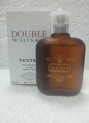Мужская туалетная вода evaflor double whisky объемом 100 мл в матовом коричневом флаконе.