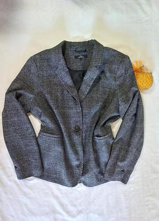 Стильный серый пиджак/блейзер next tailoring в мелкую клетку (размер xl / ru 16 / eur 44)