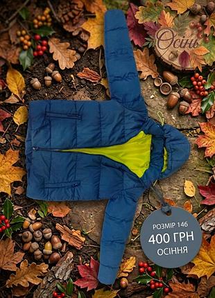 Куртка для хлопчика осіння синя, розмір 146