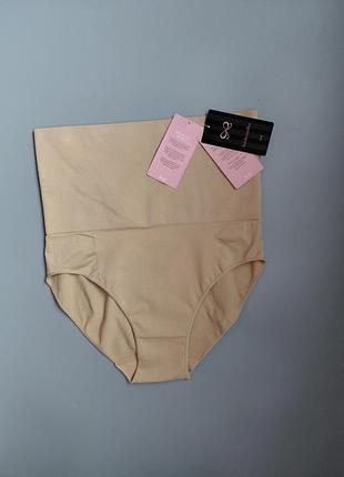 Коригуючі трусики hunkemöller l 40, високі безшовні утягуючі, бежеві
