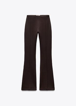 Коричневые стрейчевые брюки zara