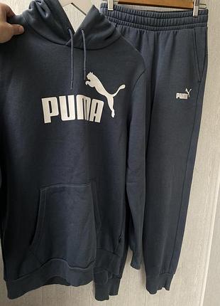 Синий костюм м/ж  puma на флисе оригинал