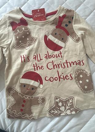 Реглан різдвяний 🎅 для дівчинки 👧 104 см