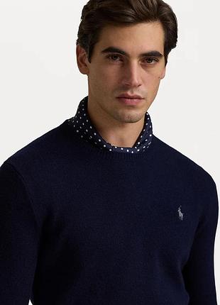 Чоловічий джемпер від преміального бренду polo ralph lauren у класичному темно-синьому кольорі (hunter navy)