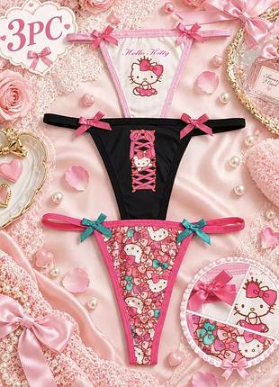 Трусики з принтом hello kitty набір трусиків hello kitty