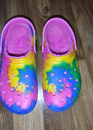 Утепленные шлепанцы crocs р.38 2
