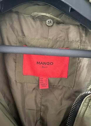 Куртка mango темно-зелена з поясом 2