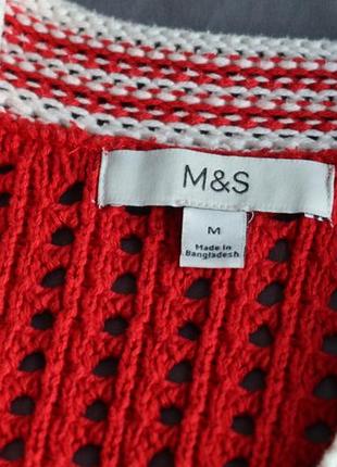 Красный свитер в дырку m&amp;s сетчатый 3