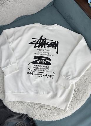 Світшот білий stussy чоловічий м
