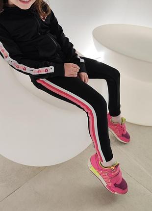 Спортивные лосины штаны стрейчевые девочке 6-7 лет