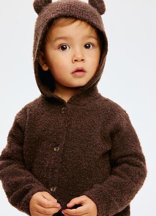 Вʼязана кофтинка з вушками h&m 9-12м