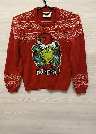 Новорічний светр із ґрінчем the grinch (10–12 років / 146–152 см
