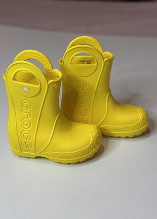 Crocs kids' handle it rain boot, оригинальные резиновые сапоги девочкам и мальчикам