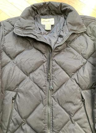 Пуховик eddie bauer m чорний жіночий куртка зимова гусячий пух goose down оригінал пуховик куртка пухова стьобана тепла якісна преміальна в ідеалі