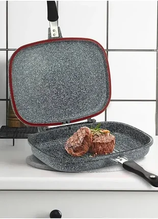 Сковорода гриль ofenbach grill pan двойная 32х24х7см с антипригарным покрытием