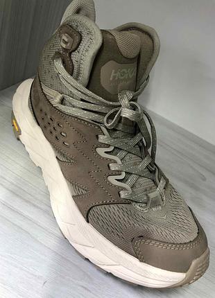 Оригінальні  жіночі трекінгові черевики hoka anacapa breeze mid у фірмовому забарвленні dune / oxford tan. розмір 39 1/3( 24,5см)