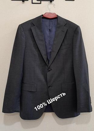 Итальянский шерстяной пиджак vitale barberis canonico, темно-серый, р. s - m (44-46)