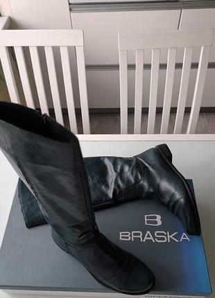 Высокие женские сапоги классического стиля, braska, натуральная кожа, зеленого цвета, эвропейский размер (40).