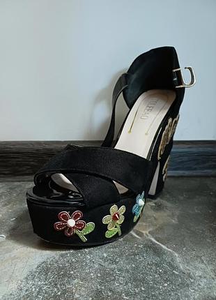Черные бархатные сандалии dolce &amp; gabbana
