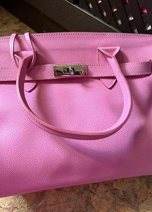 Новая кожаная сумка gilda tonelli в стиле birkin (италия), оригинал