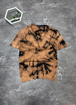 Футболка polo ralph lauren оригінал чоловіча тай-дай кофта ральф лорен літня коричнева з орлом