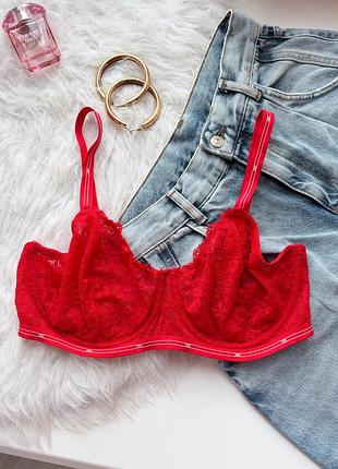 Мереживний червоний бюст ліф h&m