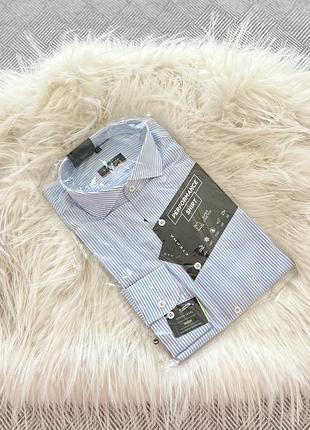 Нова чоловіча сорочка eterna performance shirt у смужку, розмір 40