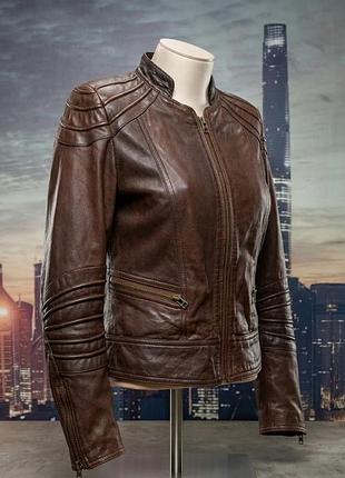 Женская кожаная куртка mango suit из натуральной кожи (genuine leather) размер: eur m / dusa s / mex m (соответствует m) страна производства: пакистан