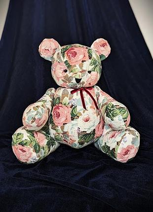 Ведмедик трояндовий, 40 см. бавовна, синтепух