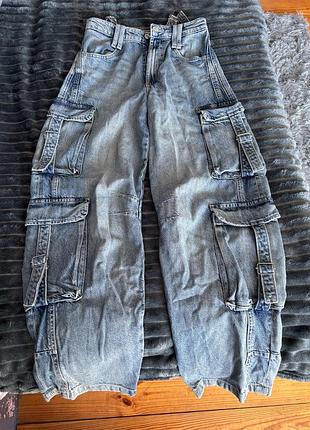 Джинси жіночі zara широкі сині