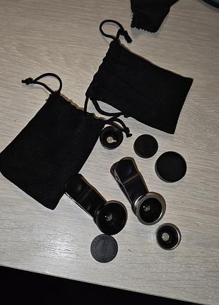 Набір об'єктивів для мобільних телефонів 3 в 1 fisheye, macro, wide