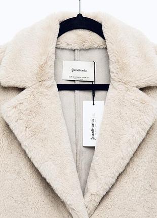 Шуба / екопальто stradivarius зі штучного хутра (midi faux fur coat)